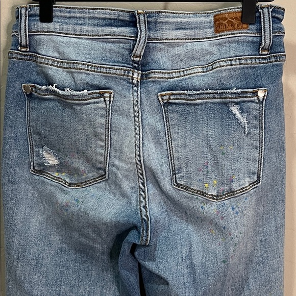 Judy Blue Lucky Charms Paint Splatter Boyfriend Distressed Jeans Vintage Slim - Picture 5 of 15